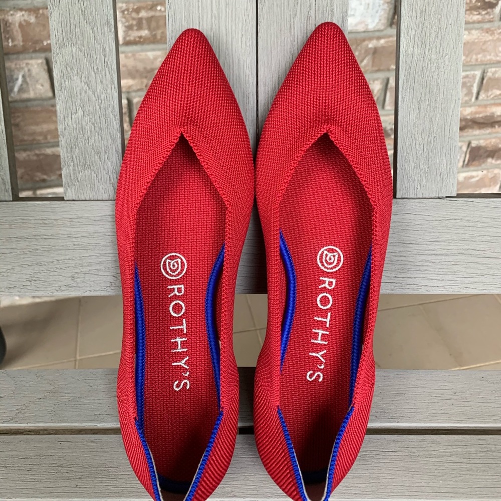 Rothy’s Chili Red Pointed Toe Flat